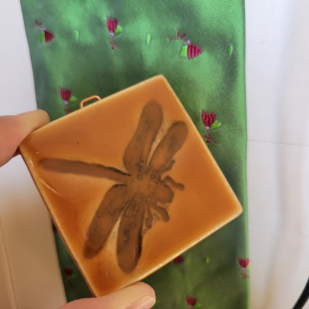Dragonfly Decorative Tile 2x2 ~ Artisan ~ Handcrafted ~ Nature ~ Cottage ~ Cute! - Picture 6 of 11